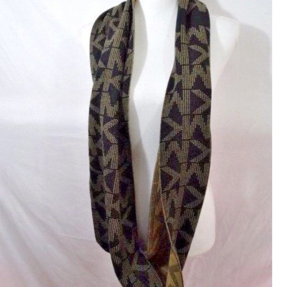 MICHAEL KORS MK Black/Moca Knit Infinity Scarf Regular New with tag - Picture 2 of 2